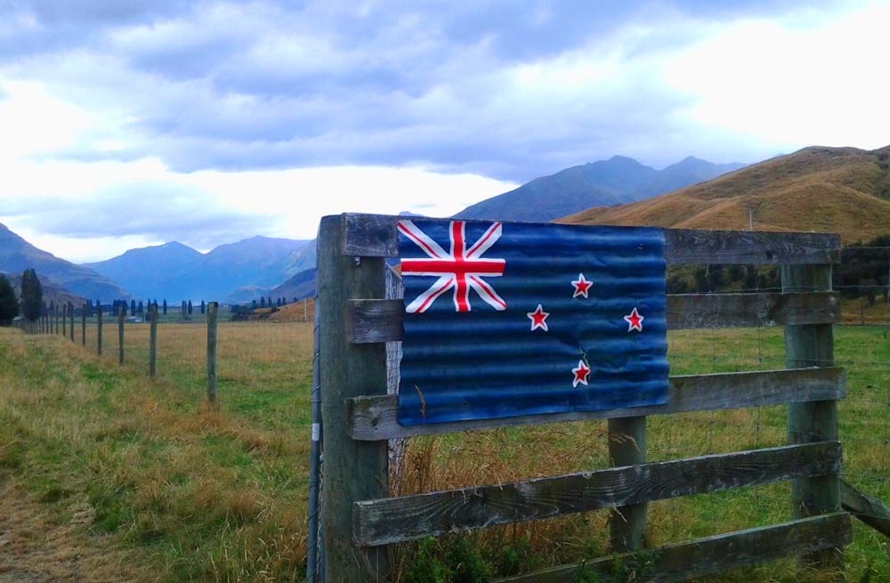 New Zealand Flag on a Fence