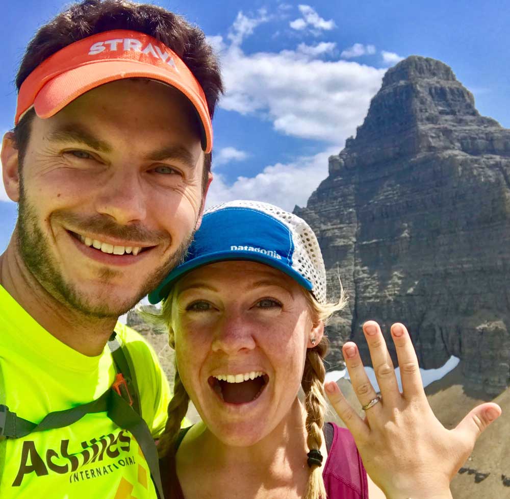 Eric and Lauren engaged in Glacier