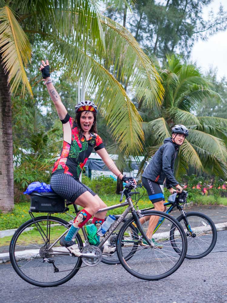Backroads Leader Tatyana biking in Vietnam