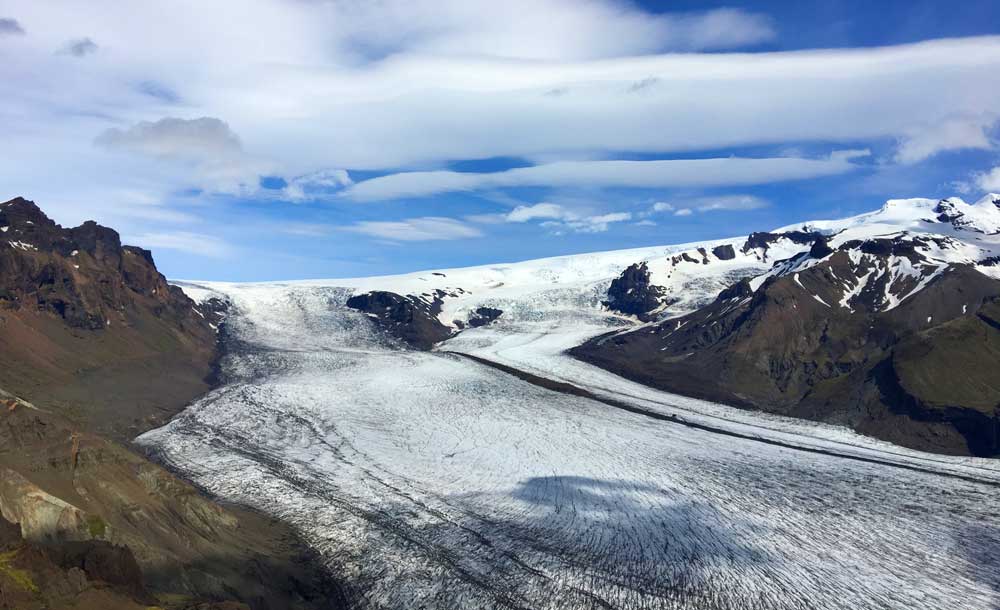 Glacial tongue Vatnajokull in Skaftafell National Park