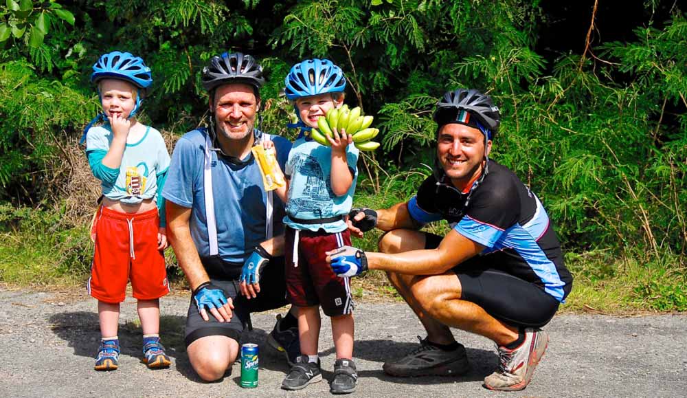 Young kids on a Backroads Biking Trip