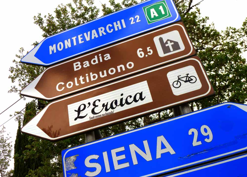 Tuscany road sign