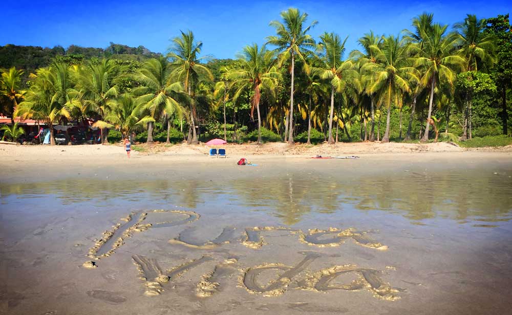 Pura Vida beach in Costa Rica