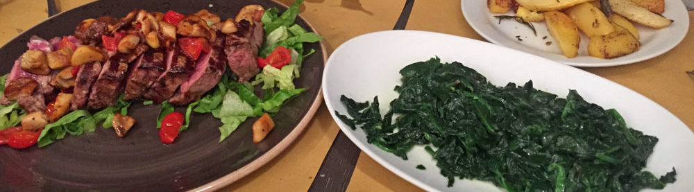 Steak and Greens and Potatoes