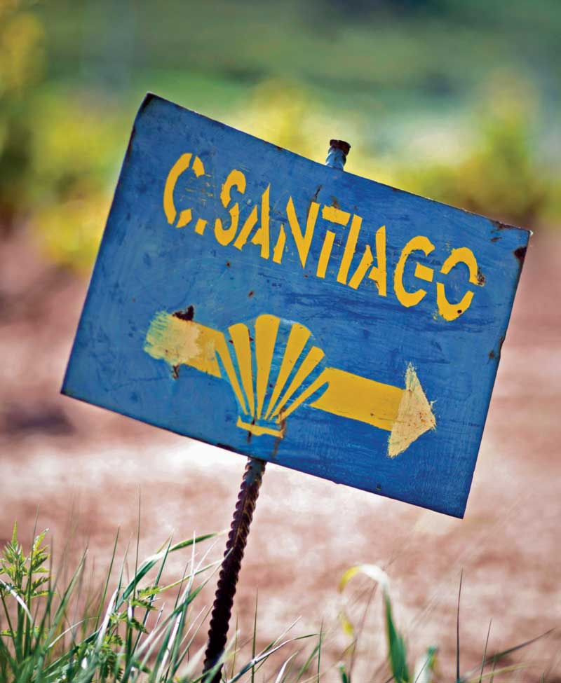 Camino Santiago Marker Sign