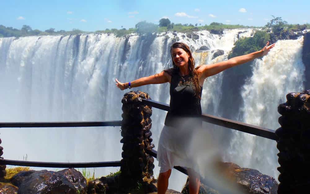 Backroads Leader Rhiannon Browning at Victoria Falls