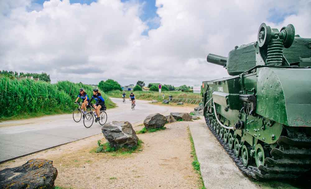 Biking past a WWI memorial