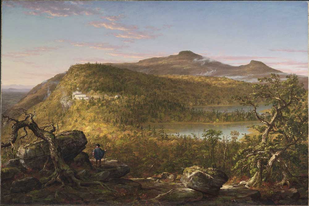 Thomas Cole, A View of the Two Lakes and Mountain House, Catskill Mountains, Morning 1844