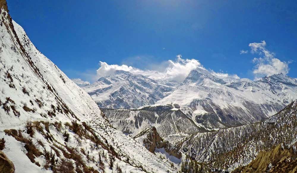 Nepal Snow Covered Mountains