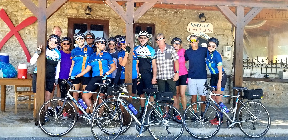 Group of Backroads cyclists