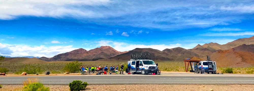 Backroads Support Vans in Death Valley