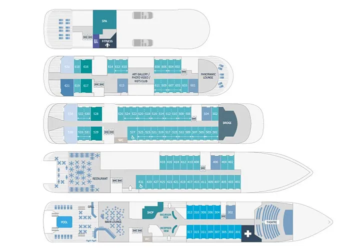 Ponant Deck Plan