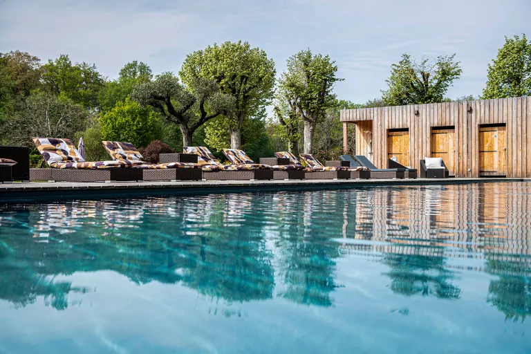 The pool at Loire Valley Lodges