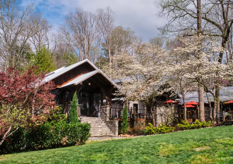 Spring photo of the Dancing Bear Lodge &amp; Bistro