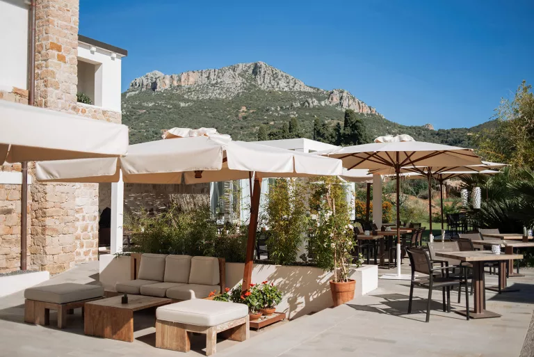 The patio at Lanthia Resort