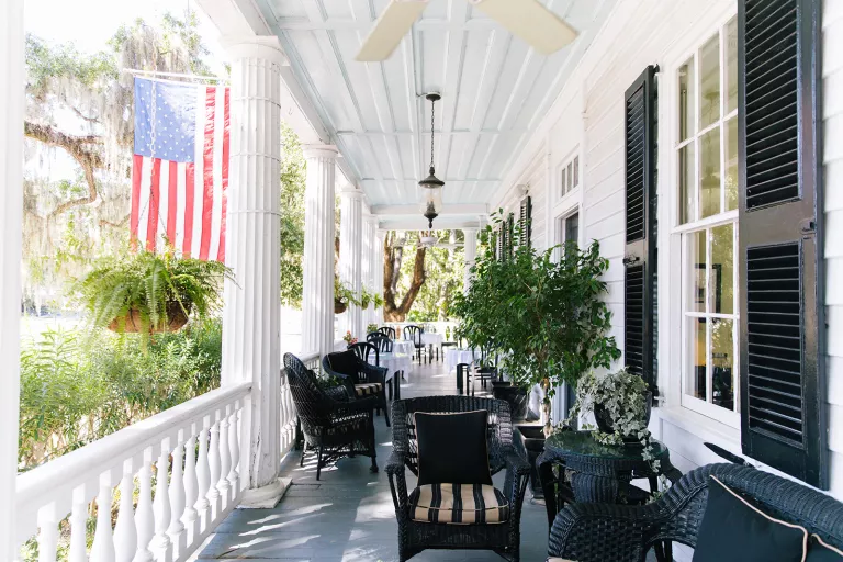 The porch at Rhett House Inn