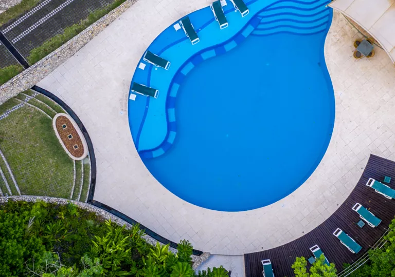 birds eye view of swimming pool