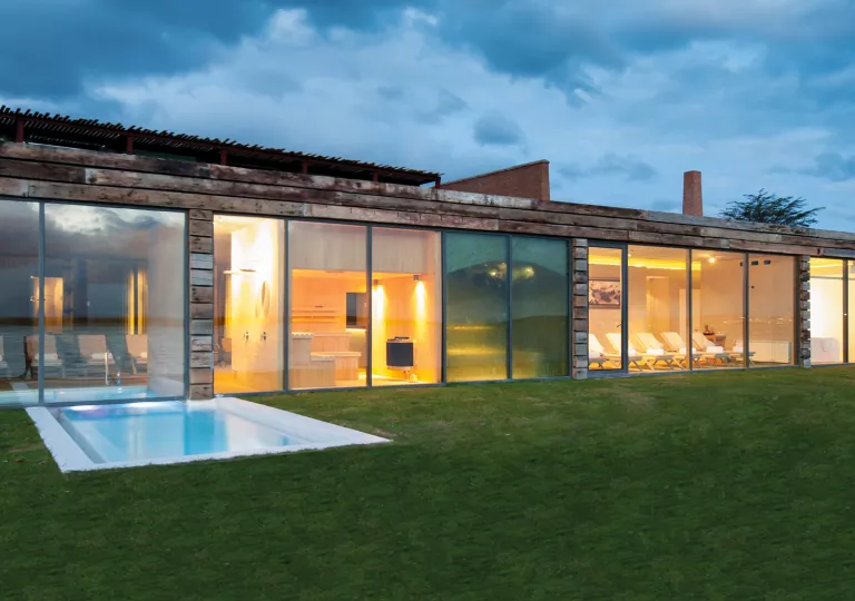 building with floor to ceiling windows