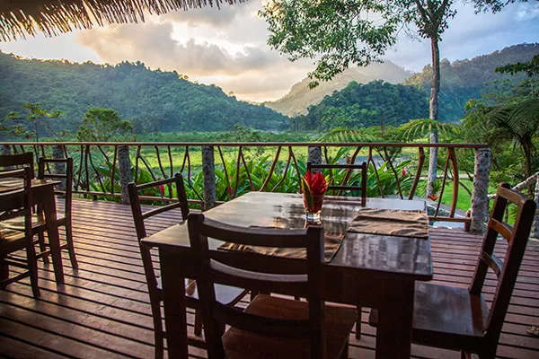 dining table on the patio