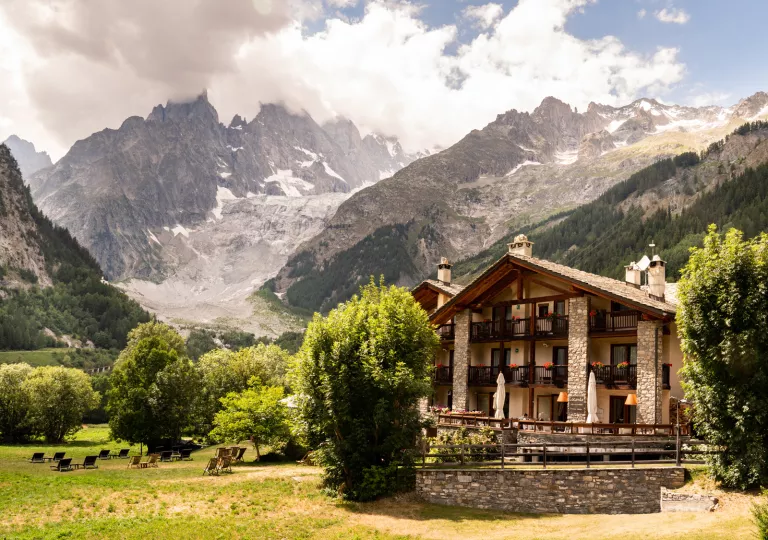 chalet style hotel in the mountains