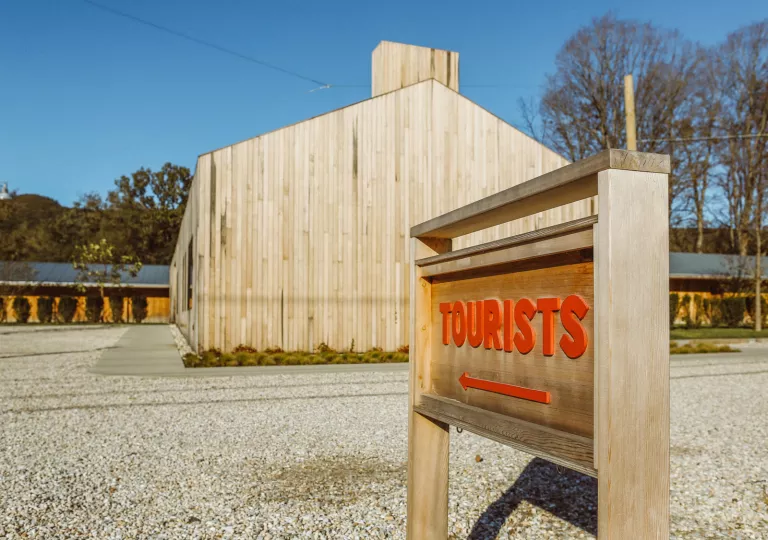 Outdoor sign of hotel building