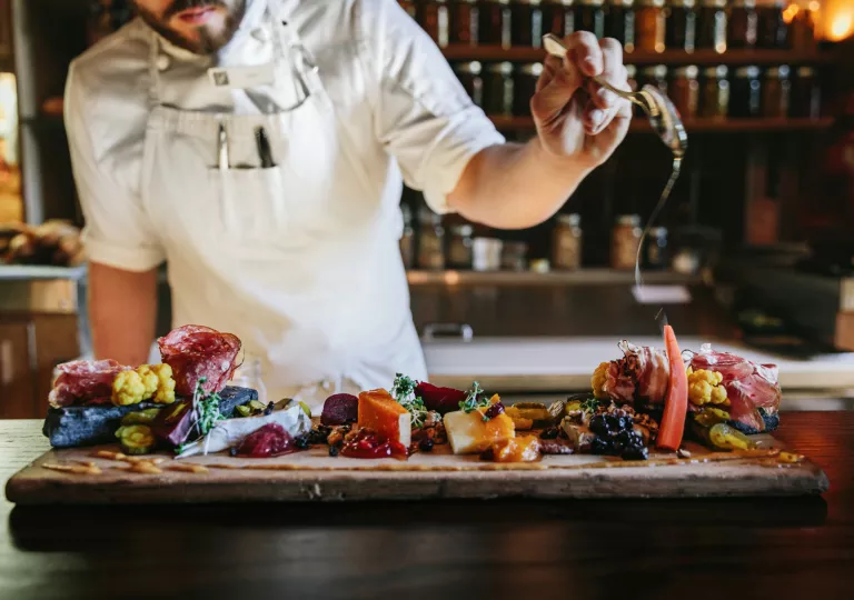 chef preparing elaborate dish