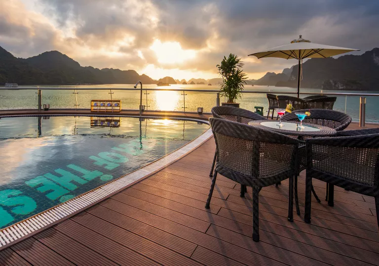 patio furniture by the pool