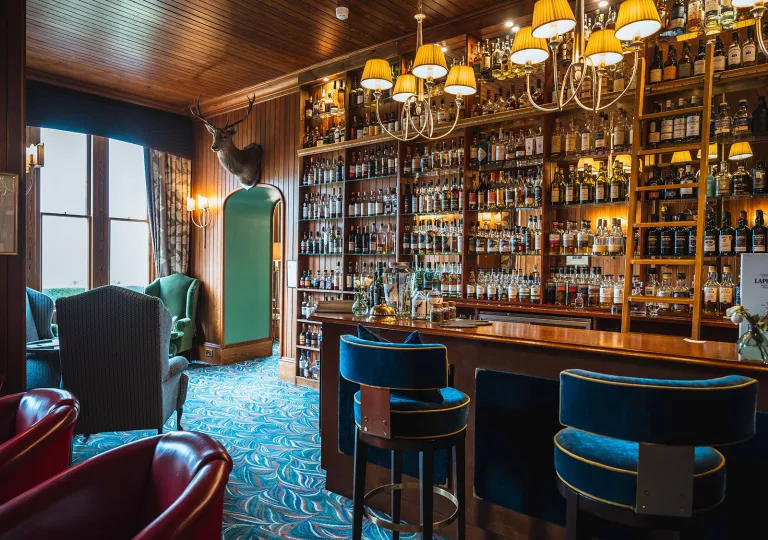 fully stocked hotel bar