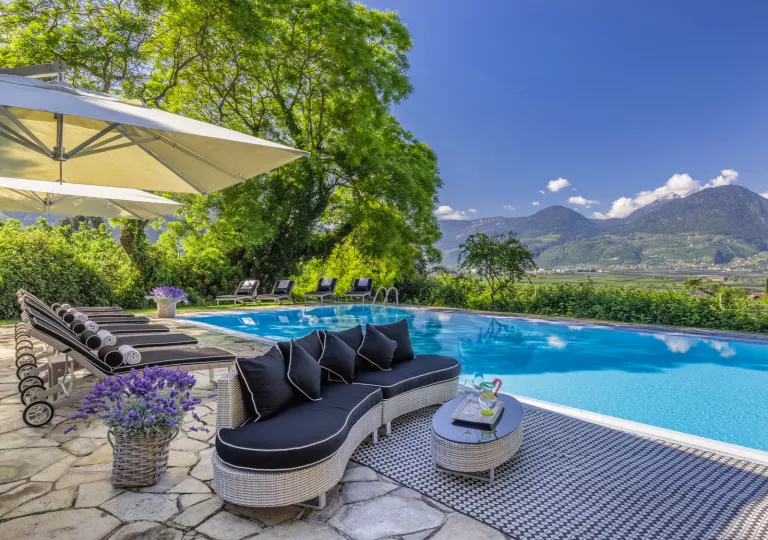 pool with lounge chairs