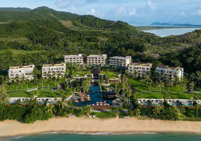 Aerial view of resort grounds