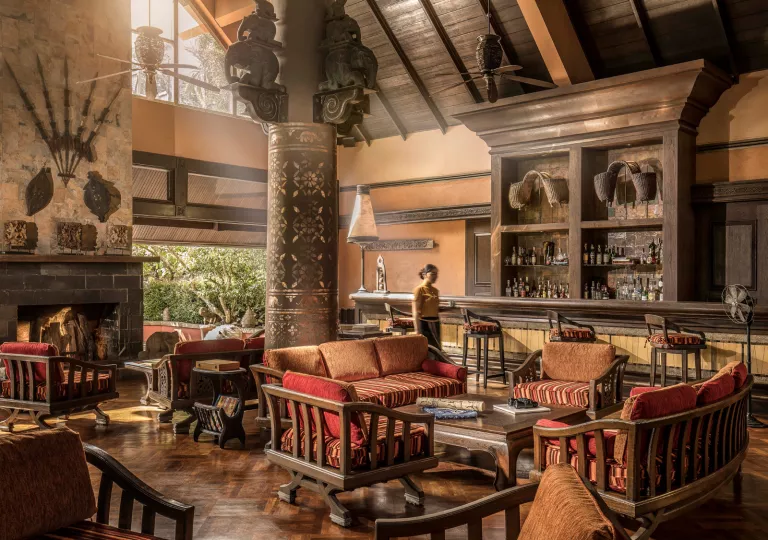 dark wood living room