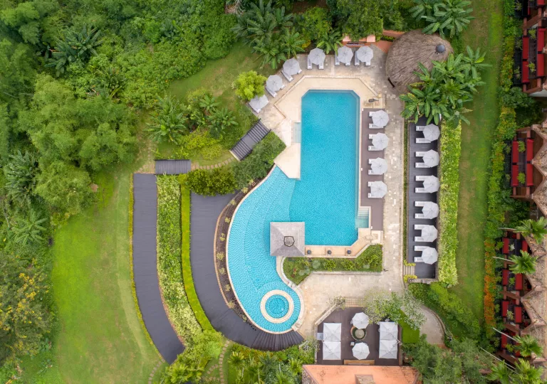 aerial view of pool