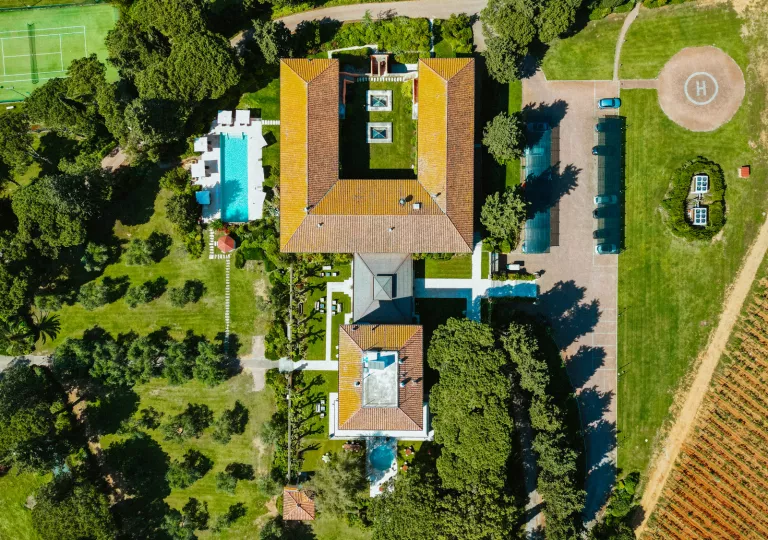 Aerial view of hotel grounds