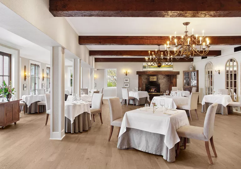 dining room with set tables