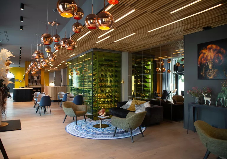 Hotel lobby with seating