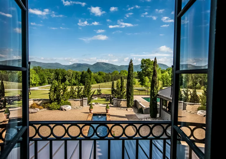 View out of hotel balcony