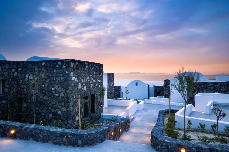 Santo Pure Oia resort view.