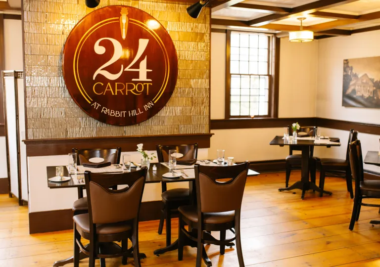 24 Carrot  fine-dining restaurant located inside the Rabbit Hill Inn in Lower Waterford, Vermont.