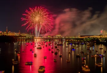 Fireworks over the harbor.