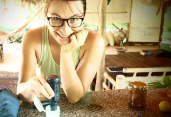 Lauren Cook with a water testing kit