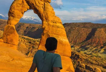 Delecate Arch Sunset in Arches National Park, Moab, Utah