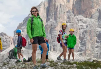 Liz Hale hiking in the Dolomites