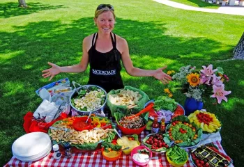 Backroads Leader Ariel Presenting a Picnic