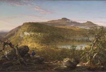 Thomas Cole, A View of the Two Lakes and Mountain House, Catskill Mountains, Morning 1844