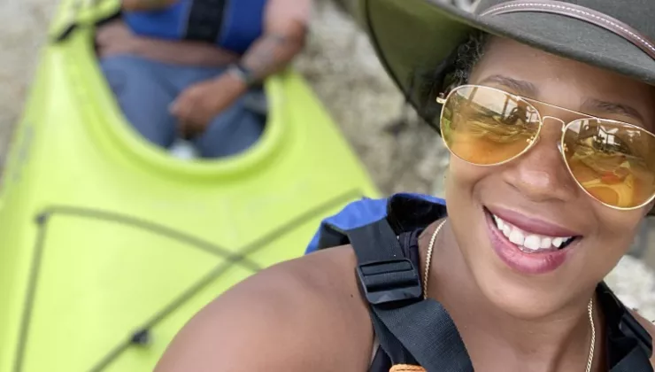 Rue Mapp kayaking with Backroads