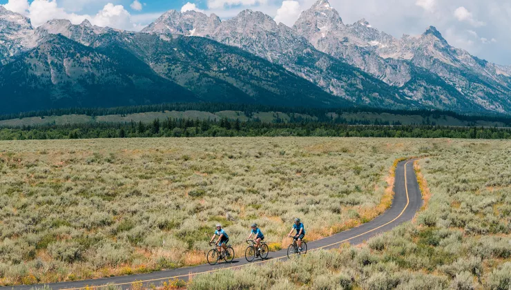 Backroads guests riding through green fields