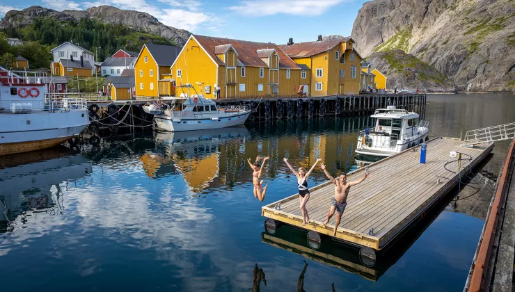 Guests Jumping Off of Dock Norway