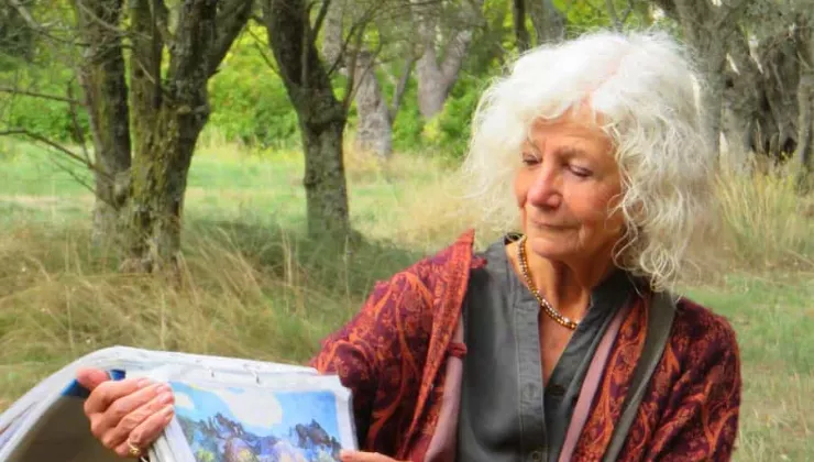 Marie-Charlotte Bouton explaining Van Gogh art at St. Paul de Mausole on Backroads' Provence Walking & Hiking