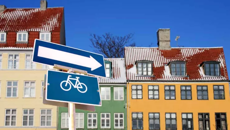 Copenhagen, Denmark bicycle sign