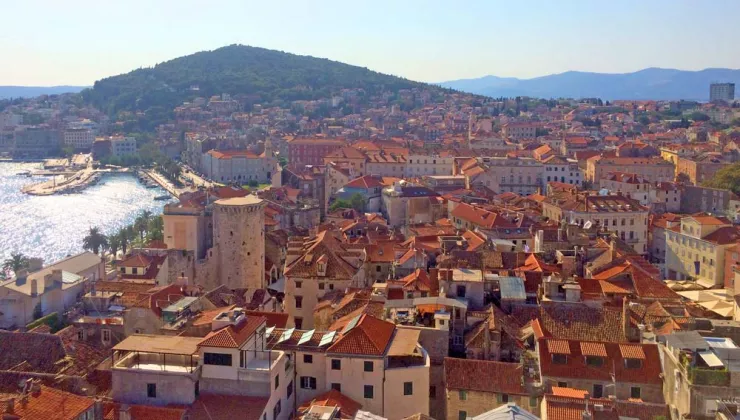 The Old City from above with-the-Forest of Marjan in the distance